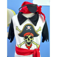 Fantasia Infantil Capitão Pirata C/ Faixa Bandana Tapa Olho