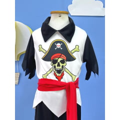 Fantasia Infantil Capitão Pirata C/ Faixa Bandana Tapa Olho