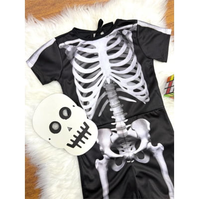 Fantasia Infantil Caveira C/ Máscara