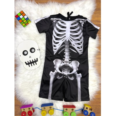 Fantasia Infantil Caveira C/ Máscara