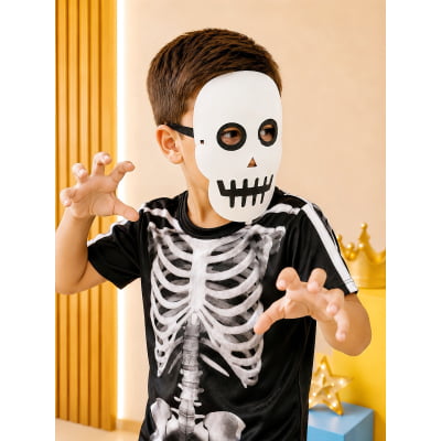 Fantasia Infantil Caveira C/ Máscara