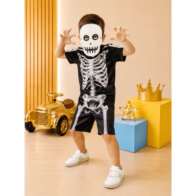 Fantasia Infantil Caveira C/ Máscara Fantasia Infantil Caveira C/ Máscara