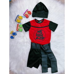 Fantasia Infantil Guerreiro Ninja Samurai C/ Faixa Festas