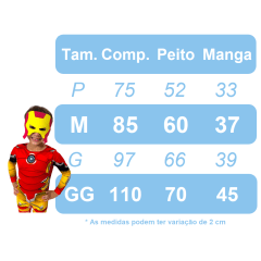 Fantasia Infantil Homem de Ferro Acompanha a Máscara de E.V.A. e Escolha o  Acessório