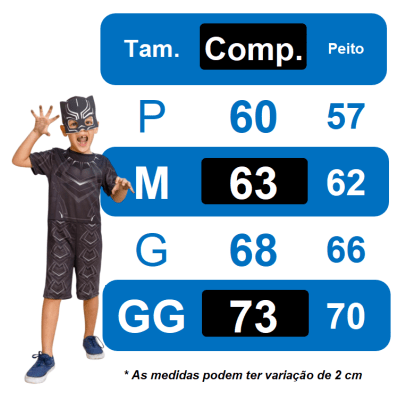 Fantasia Infantil Menino Pantera Negra