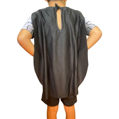 Fantasia Infantil Morcego Bat Preta Acompanha Máscara de E.V.A