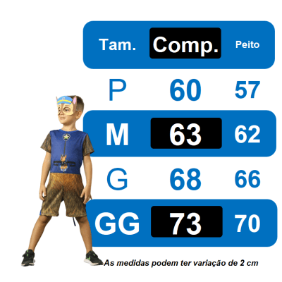 Fantasia Infantil Patrula Chase