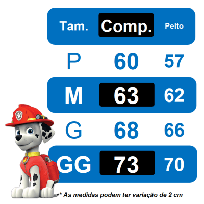 Fantasia Infantil Patrulha Marshall