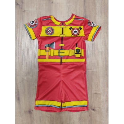 Fantasia Infantil Temática do Bombeiro Festas