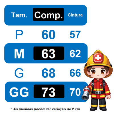 Fantasia Infantil Temática do Bombeiro Festas