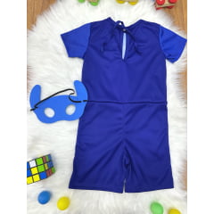 Fantasia Infantil Temática do Stitch Angel Lilo Azul C/ Máscara