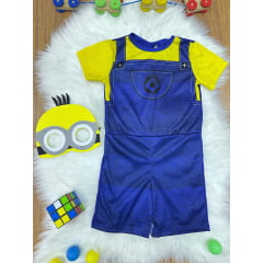 Fantasia Infantil Temática dos Minions Com Máscara