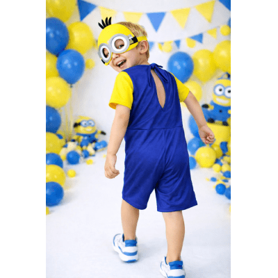 Fantasia Infantil Temática Amarela Boneco Com Máscara