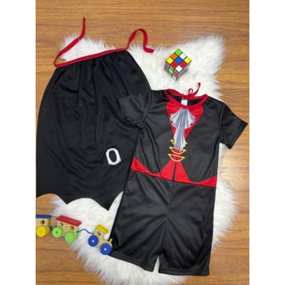 Fantasia Infantil Vampiro Capa e Dentadura