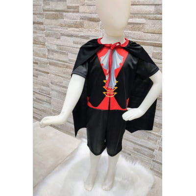 Fantasia Infantil Vampiro Capa e Dentadura