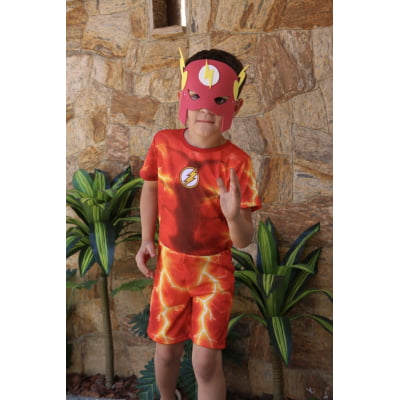 Fantasia Meninos Flash com Máscara