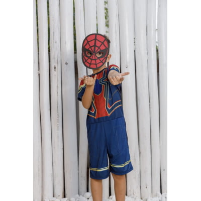 Fantasia Meninos Homem Aranha com Máscara Fantasia Meninos Homem Aranha com Máscara