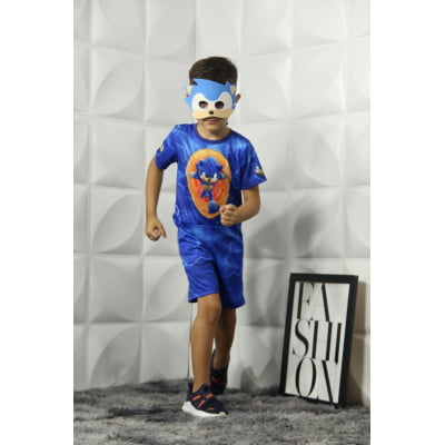Fantasia Meninos Sonic com Máscara