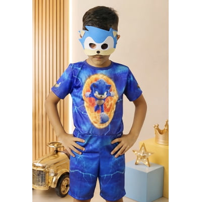 Fantasia Meninos Sonic com Máscara
