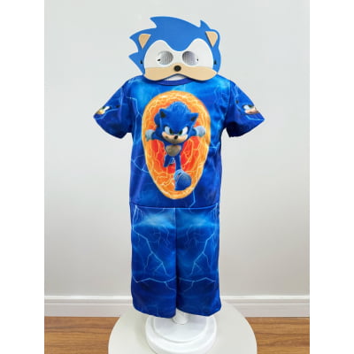 Fantasia Meninos Sonic com Máscara