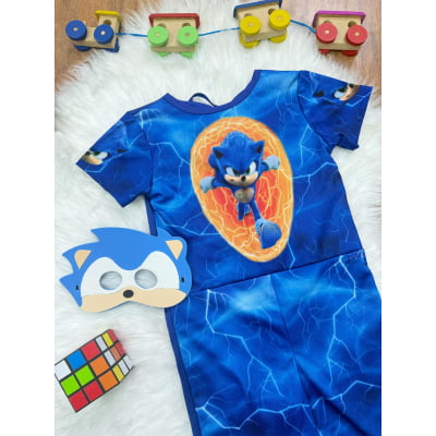 Fantasia Meninos Sonic com Máscara
