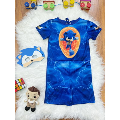 Fantasia Meninos Sonic com Máscara