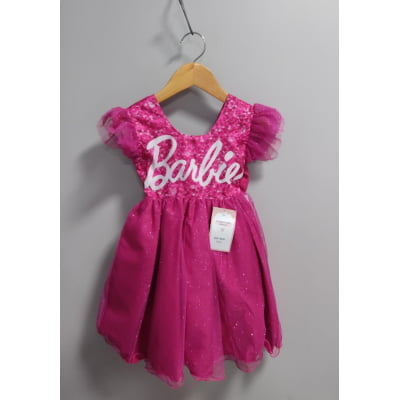 Vestido infantil da Barbie Pink Saia Com Leds Festas Vestido infantil da Barbie Pink Saia Com Leds Festas
