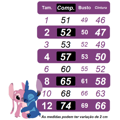 Vestido Infantil Lilo e Stitch Apaixonado Colorido Festas