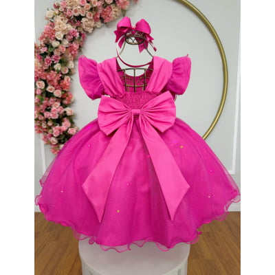 Vestido Infantil Patrulha Canina Skye Pink Saia C/ Leds Festas