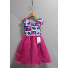 Vestido Infantil Pink Lilo Stitch e Angel Festas