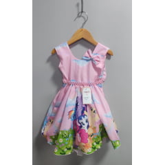 Vestido Infantil My Little Pony Rosa Claro Festas Vestido Infantil My Little Pony Rosa Claro Festas