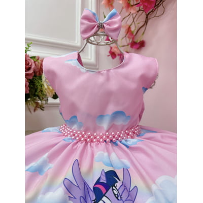 Vestido Infantil My Little Pony Rosa Claro Festas