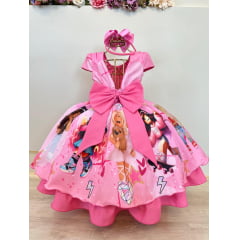 Vestido Infantil Rosa Chiclete Roblox Festas