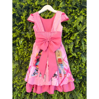 Vestido Infantil Rosa Chiclete Roblox Festas
