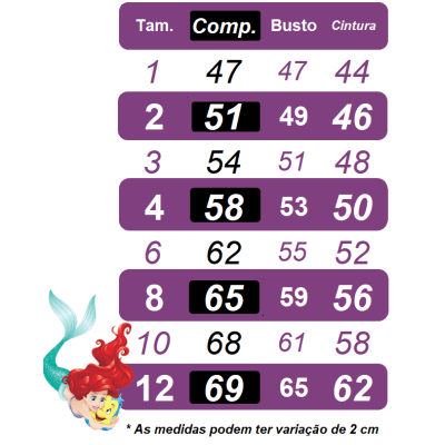 Vestido Infantil Ariel Apliques Fundo do Mar e Busto Plissado