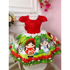 Vestido Infantil Chapeuzinho Vermelho Com Capuz