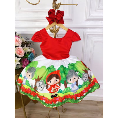 Vestido Infantil Chapeuzinho Vermelho Com Capuz