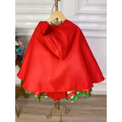 Vestido Infantil Chapeuzinho Vermelho Com Capuz