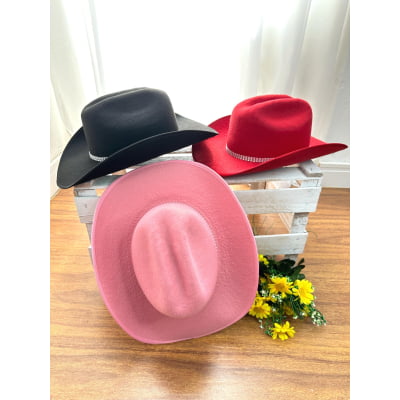 Chapéu Boiadeira Infantil Rosa Pink Vermelho ou Preto Festas