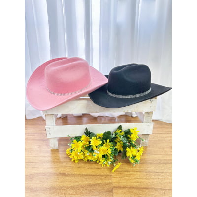 Chapéu Boiadeira Infantil Rosa Pink Vermelho ou Preto Festas