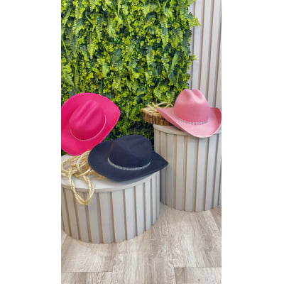 Chapéu Boiadeira Infantil Rosa Pink Vermelho ou Preto Festas