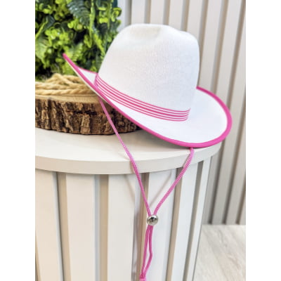 Chapéu Infantil Meninas Boiadeira Texano Branco Festa