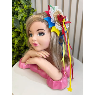 Presilha de Cabelo Bico de Pato Junino Infantil com Chapéu de Palha Decorado Presilha de Cabelo Bico de Pato Junino Infantil com Chapéu de Palha Decorado