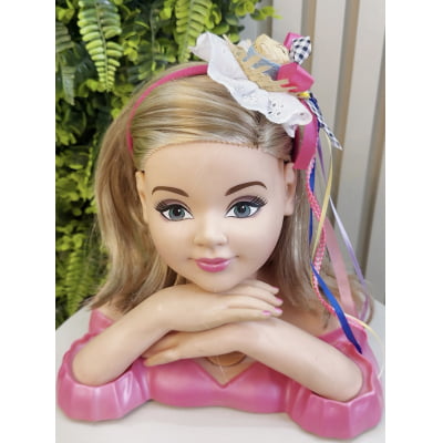 Tiara Junina Infantil Pink com Chapéu de Palha e Girassol