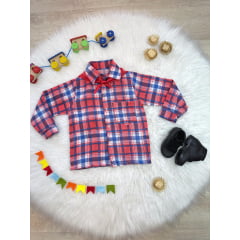 Camisa Xadrez Junino Arraiá Branco Vermelho e Azul