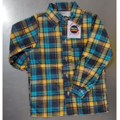 Camisa Xadrez Junino Azul Vermelho Amarelo Branco