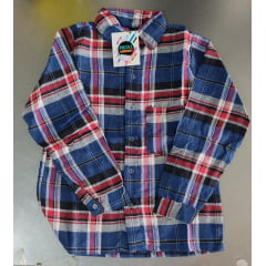Camisa Xadrez Junino Branco Vermelho Azul