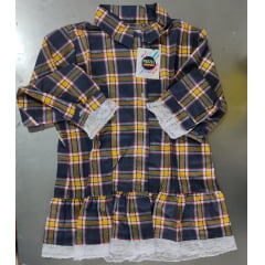 Camisa Xadrez Junino Branco Vermelho Azul Laranja Com Babado