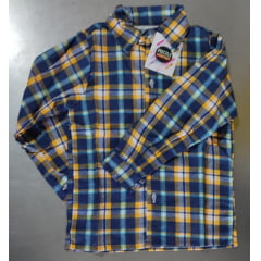 Camisa Xadrez Junino Laranja Azul Branco Verde