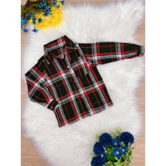 Camisa Xadrez Junino Preto Vermelho Branco